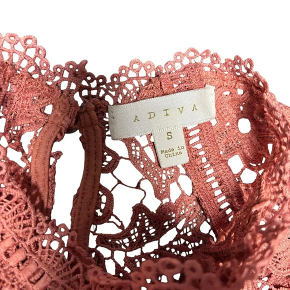 Avida Peach Lace Lined Sleeveless Blouse Size S - Picture 10 of 11